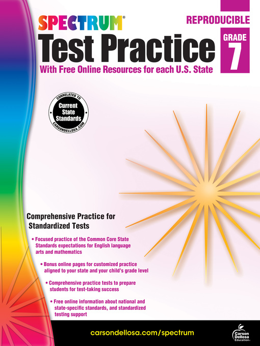 Title details for Spectrum Test Practice, Grade 7 by Spectrum - Available